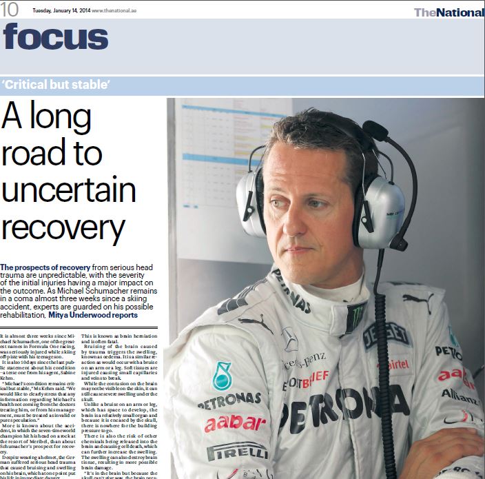 The National: German neurologist in Dubai, Dr Marquardt, speaks about Schumachers accident