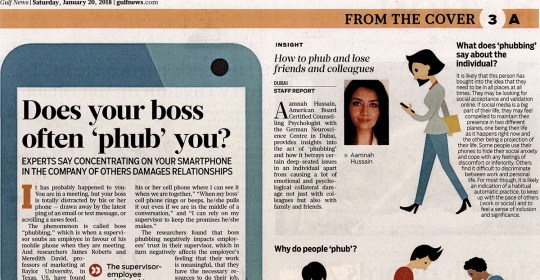 The psychology of the smart phone phenomena “phubbing” – How to phub and lose friends and colleagues